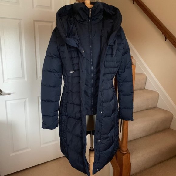 NWT Tahari Zip-Up Bib Down Puffer Jacket, Galaxy - Picture 8 of 8